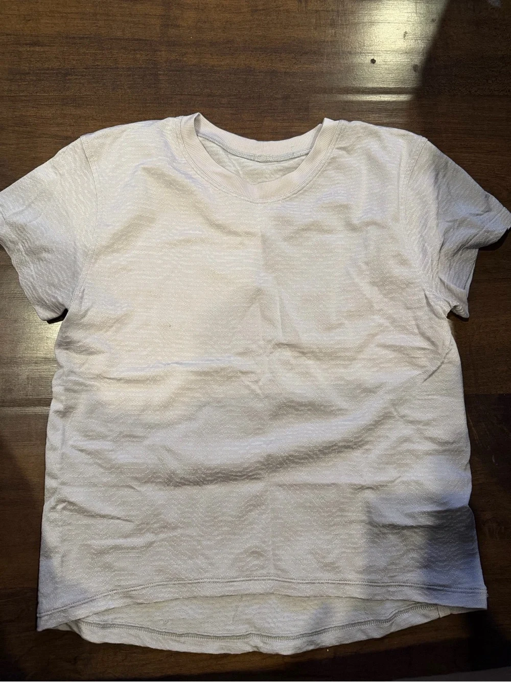 lululemon athletica White/grey Textured Short-Sleeve Tee